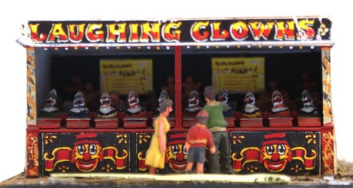 Lachende clowns seitenstand - lachende,